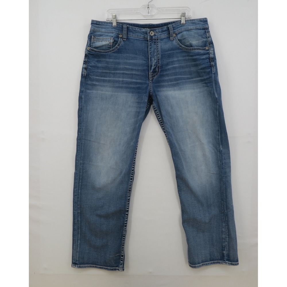 BKE‎ Seth Straight Leg Jeans Mens 36x32 Medium Wash Blue Denim